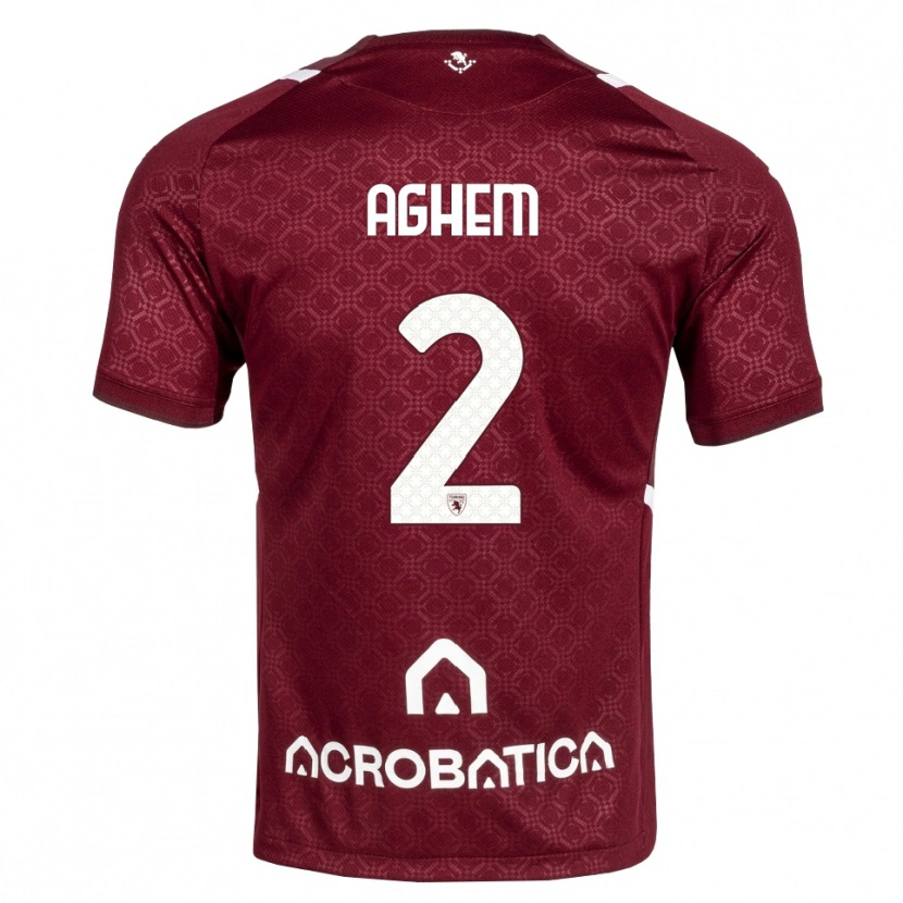 Danxen Kinderen Brigitta Aghem #2 Bordeauxrood Wit Thuisshirt Thuistenue 2026/27 T-Shirt België