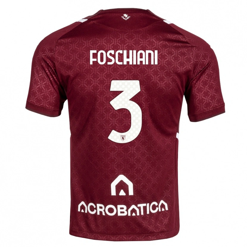 Danxen Kinderen Francesco Foschiani #3 Bordeauxrood Wit Thuisshirt Thuistenue 2026/27 T-Shirt België