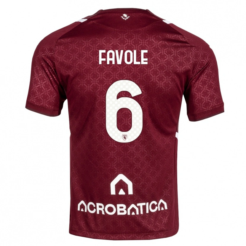Danxen Kinderen Stefania Favole #6 Bordeauxrood Wit Thuisshirt Thuistenue 2026/27 T-Shirt België