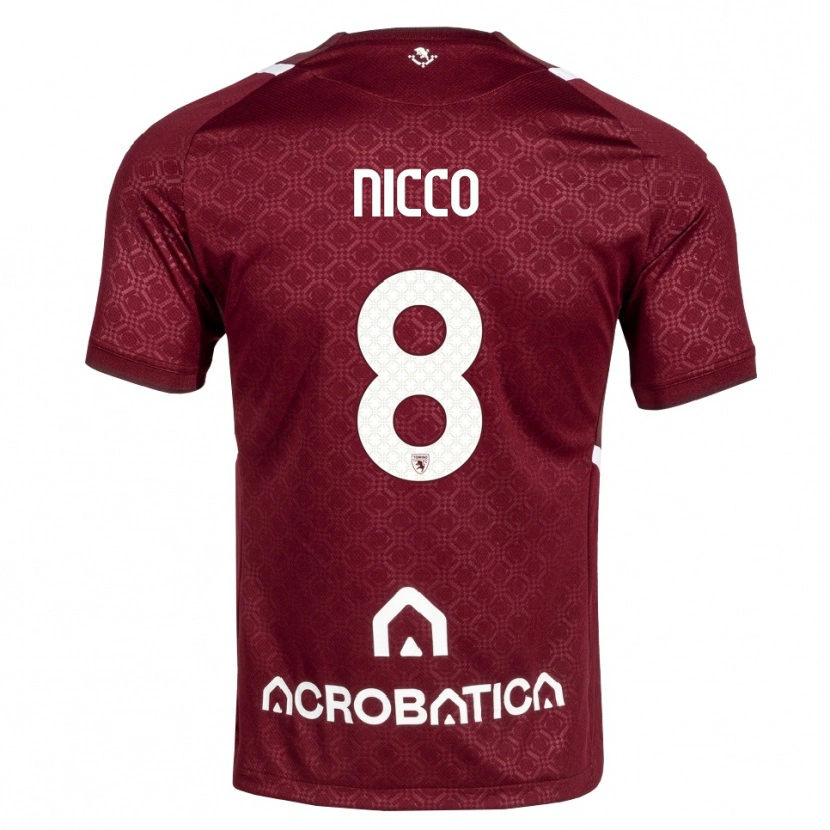 Danxen Kinderen Giada Nicco #8 Bordeauxrood Wit Thuisshirt Thuistenue 2026/27 T-Shirt België