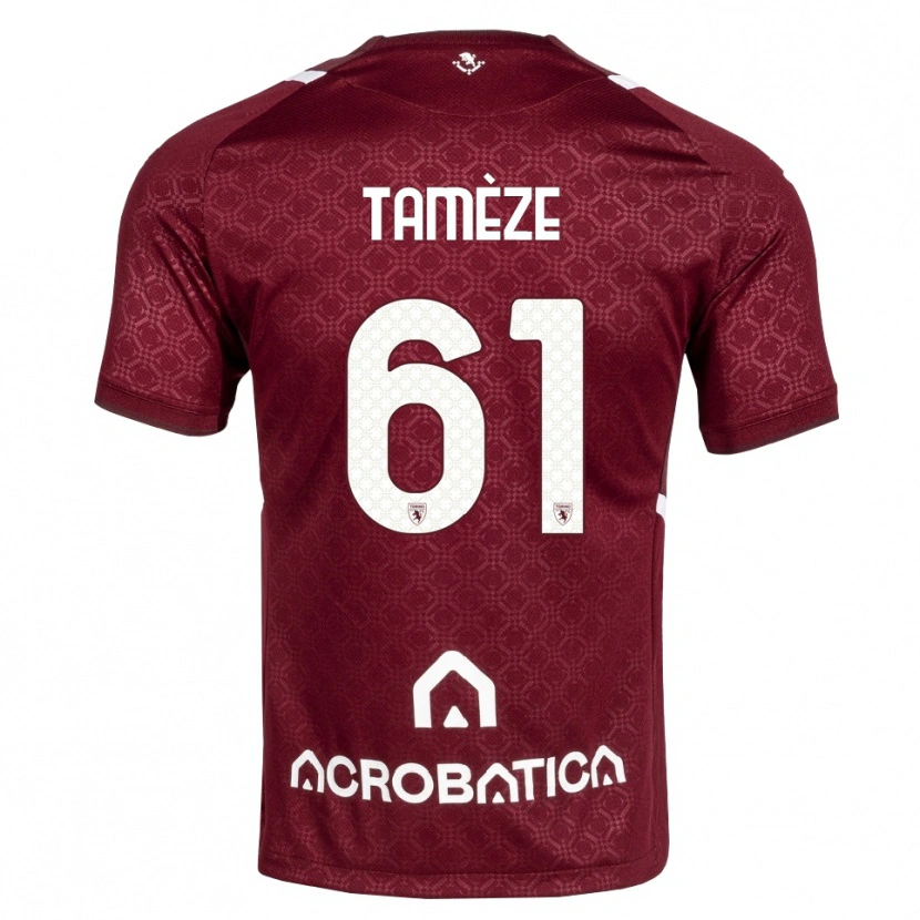 Danxen Kinderen Adrien Tamèze #61 Bordeauxrood Wit Thuisshirt Thuistenue 2026/27 T-Shirt België