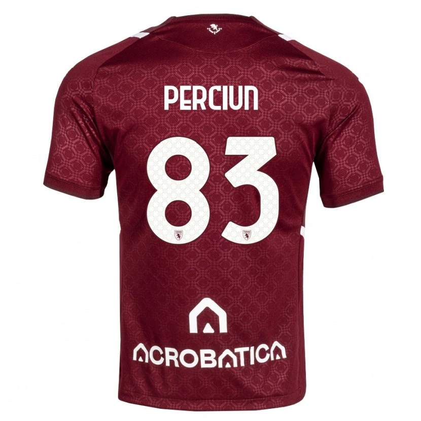 Danxen Kinderen Sergiu Perciun #83 Bordeauxrood Wit Thuisshirt Thuistenue 2026/27 T-Shirt België