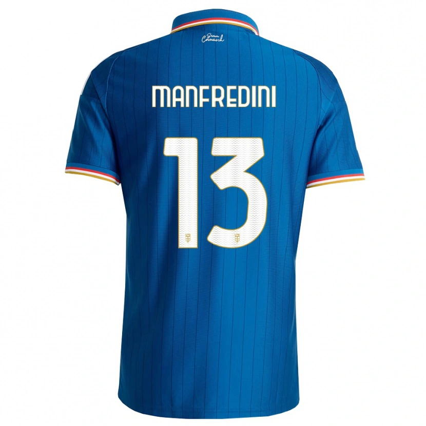 Danxen Kinderen Matteo Manfredini #13 Blauw Wit Rood Thuisshirt Thuistenue 2026/27 T-Shirt België