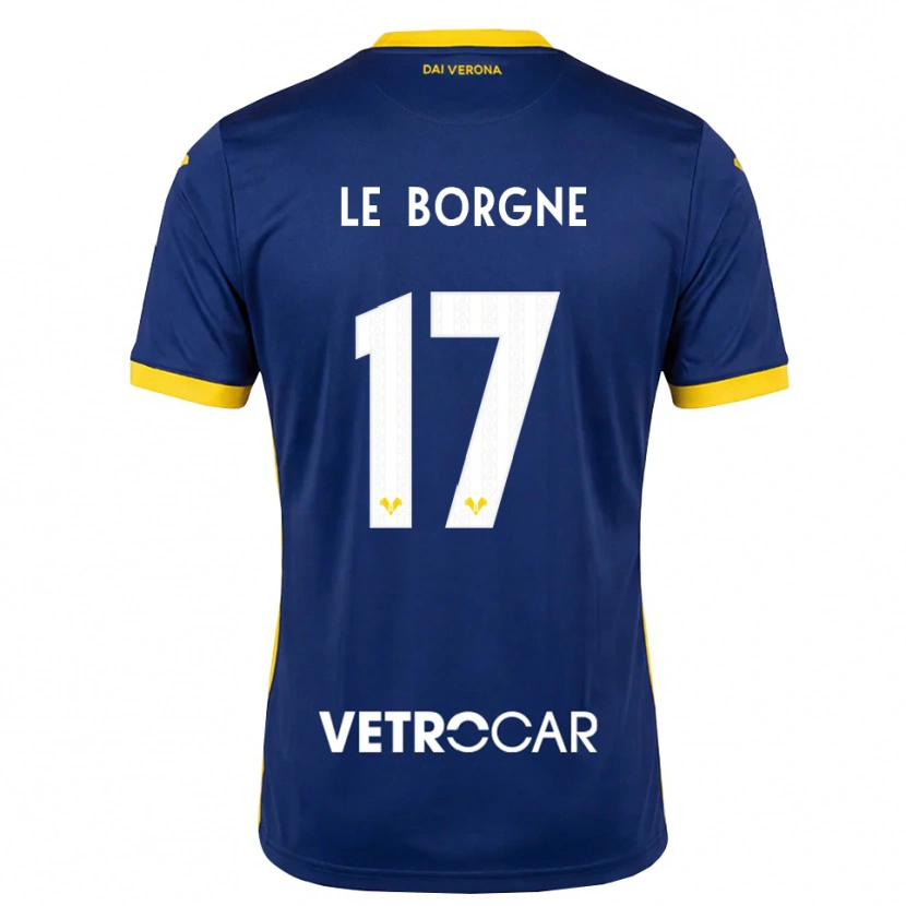 Danxen Kinderen Andréa Le Borgne #17 Koninklijk Blauw Geel Wit Thuisshirt Thuistenue 2026/27 T-Shirt België