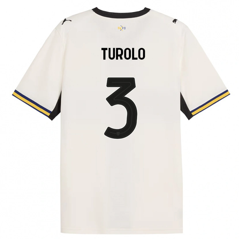 Danxen Kinderen Alessio Turolo #3 Off-White Zwart Geel Thuisshirt Thuistenue 2026/27 T-Shirt België