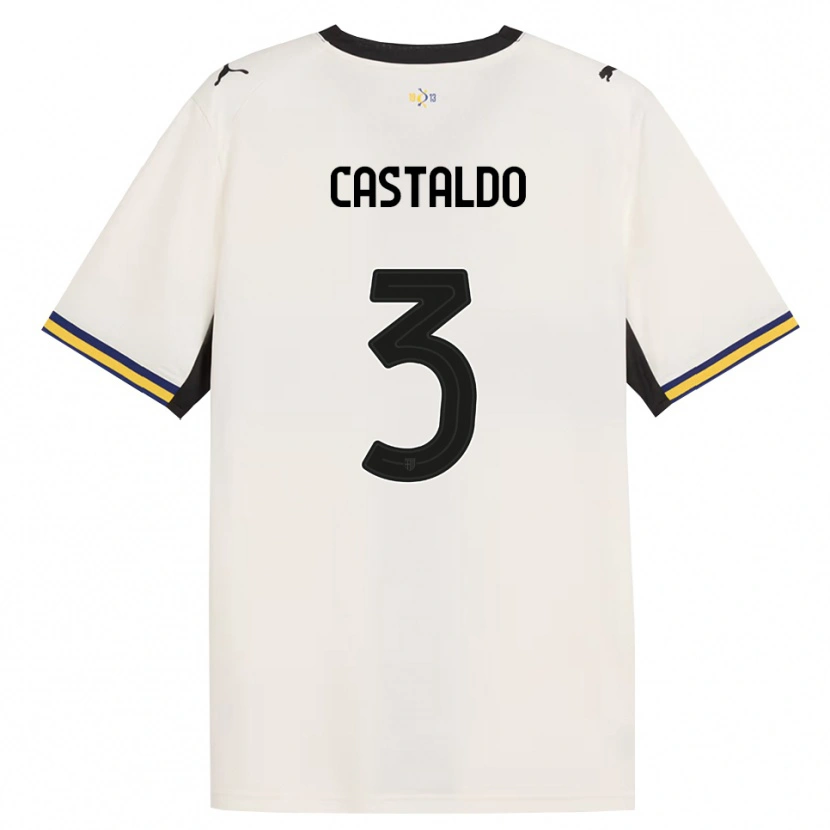 Danxen Kinderen Antonio Castaldo #3 Off-White Zwart Geel Thuisshirt Thuistenue 2026/27 T-Shirt België