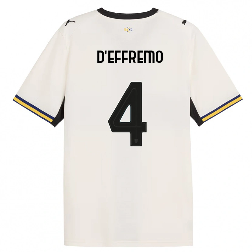 Danxen Kinderen Dario D'effremo #4 Off-White Zwart Geel Thuisshirt Thuistenue 2026/27 T-Shirt België