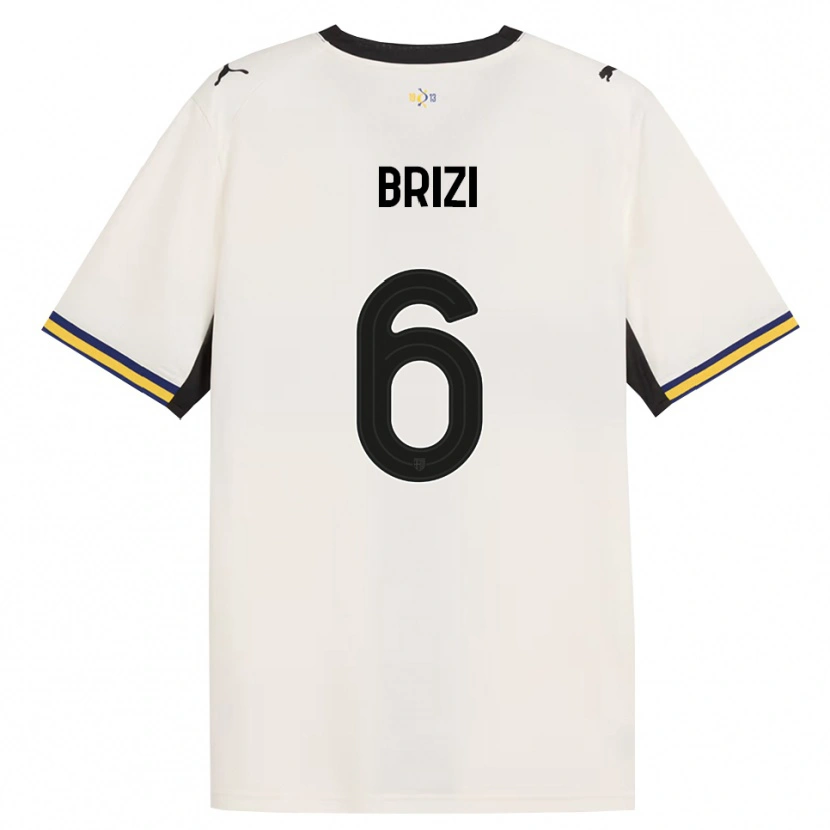 Danxen Kinderen Andrea Brizi #6 Off-White Zwart Geel Thuisshirt Thuistenue 2026/27 T-Shirt België