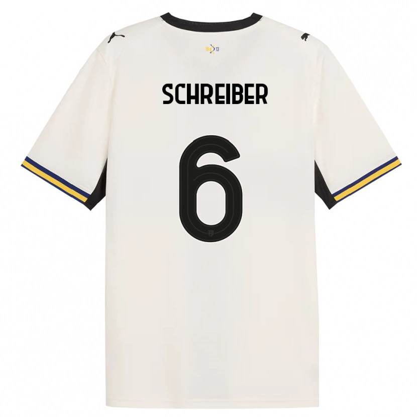 Danxen Kinderen Fabio Schreiber #6 Off-White Zwart Geel Thuisshirt Thuistenue 2026/27 T-Shirt België