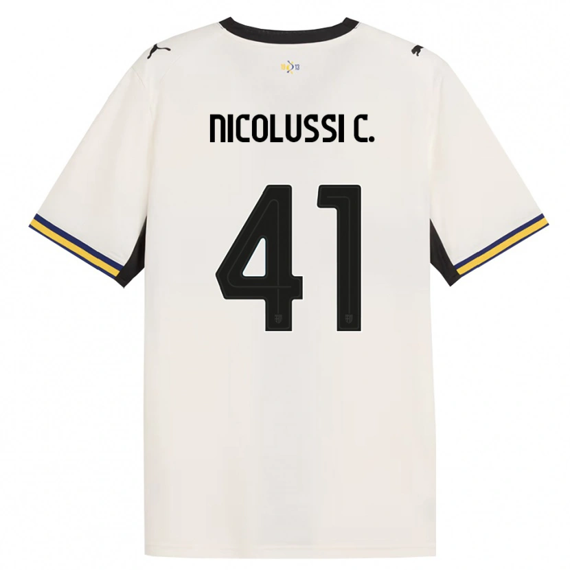 Danxen Kinderen Hans Nicolussi Caviglia #41 Off-White Zwart Geel Thuisshirt Thuistenue 2026/27 T-Shirt België
