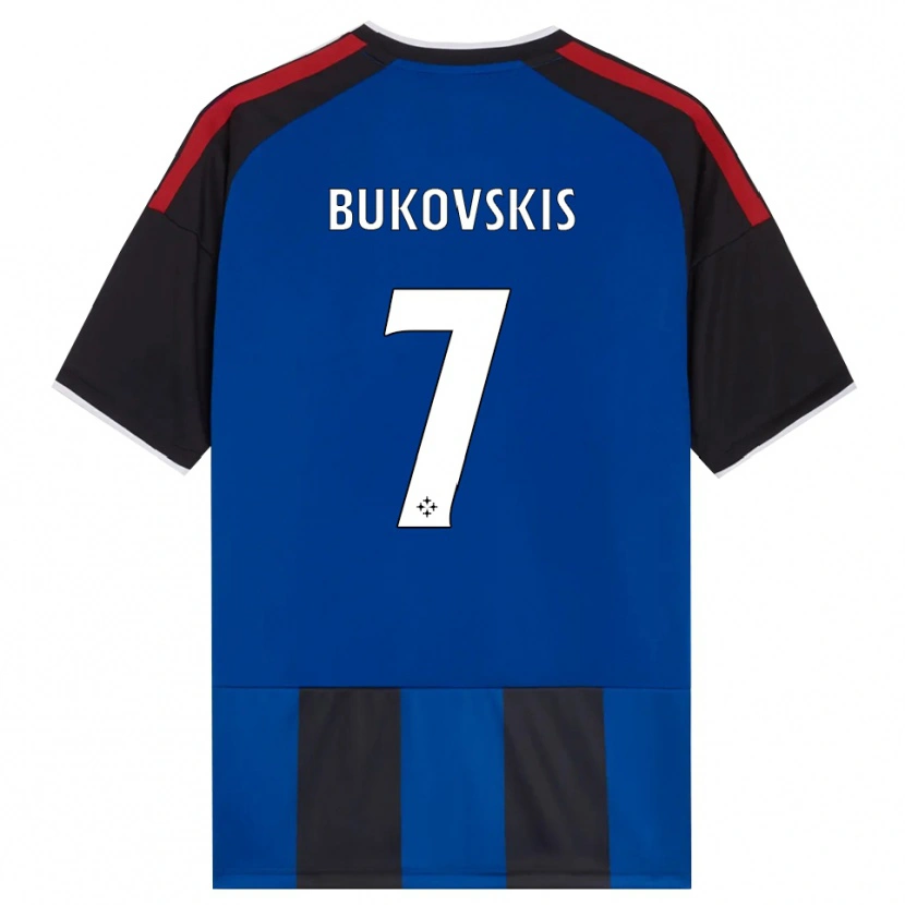 Danxen Kinderen Aleksejs Bukovskis #7 Zwart Rood Wit Blauw Thuisshirt Thuistenue 2026/27 T-Shirt België