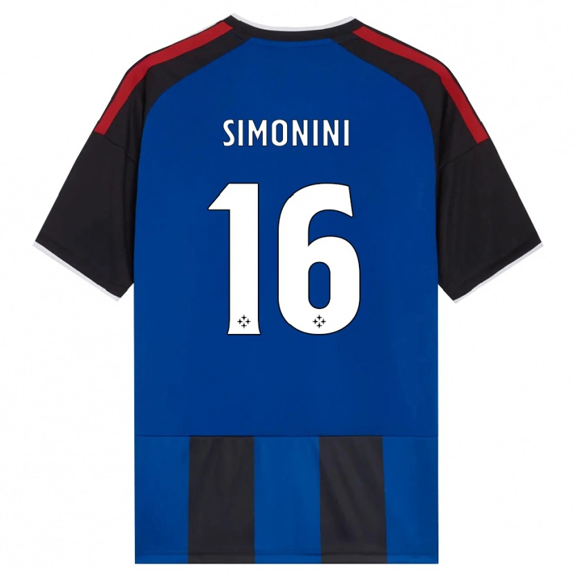 Danxen Kinderen Nicolò Simonini #16 Zwart Rood Wit Blauw Thuisshirt Thuistenue 2026/27 T-Shirt België