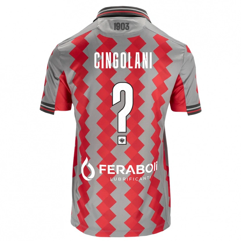 Danxen Kinderen Raoul Cingolani #0 Grijs Rood Wit Thuisshirt Thuistenue 2026/27 T-Shirt België