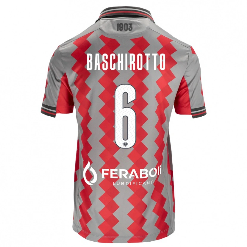 Danxen Kinderen Federico Baschirotto #6 Grijs Rood Wit Thuisshirt Thuistenue 2026/27 T-Shirt België