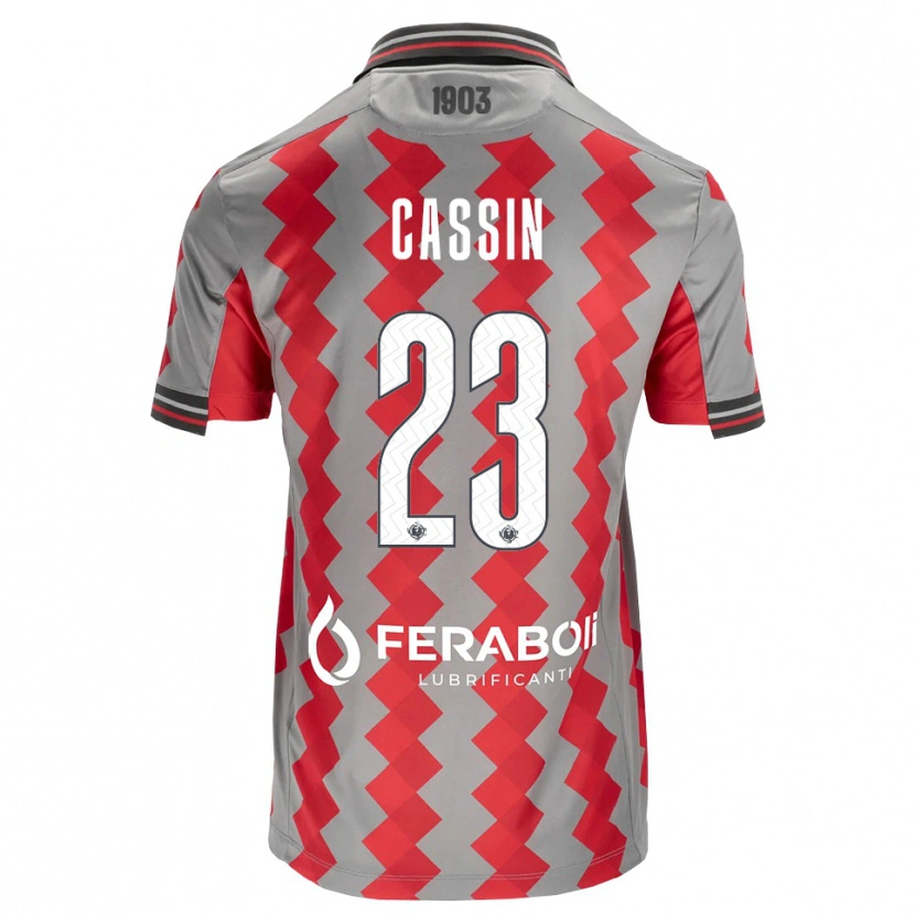 Danxen Kinderen Marco Cassin #23 Grijs Rood Wit Thuisshirt Thuistenue 2026/27 T-Shirt België