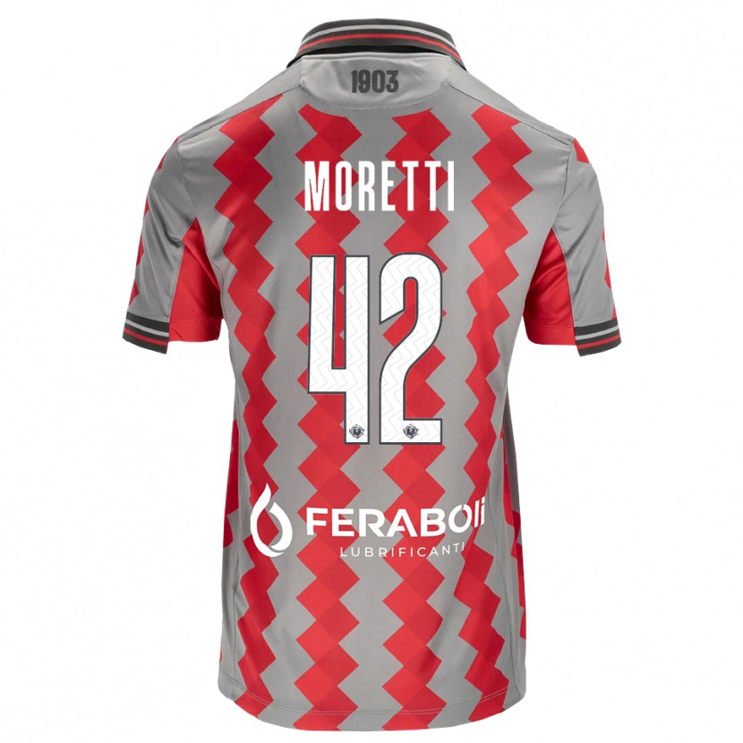 Danxen Kinderen Lorenzo Moretti #42 Grijs Rood Wit Thuisshirt Thuistenue 2026/27 T-Shirt België