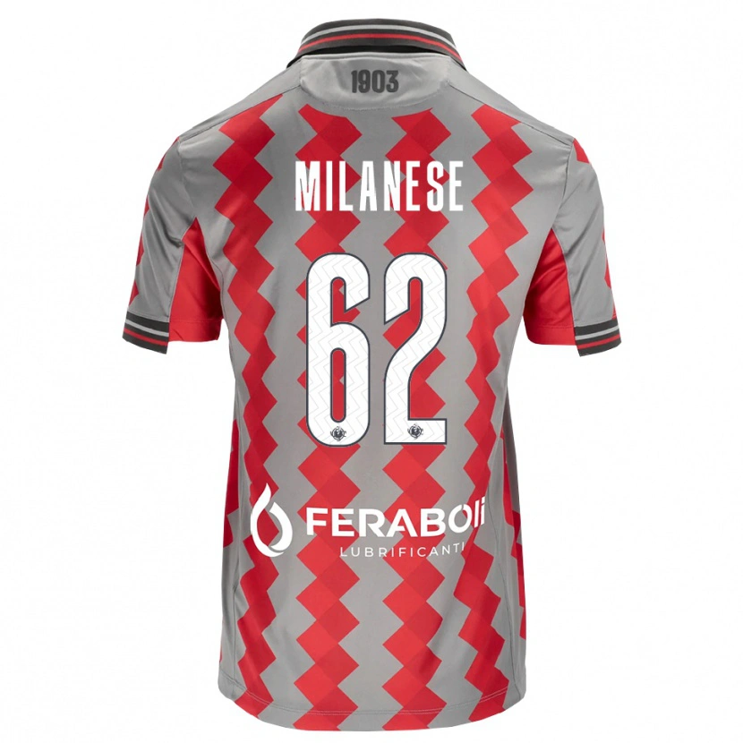 Danxen Kinderen Tommaso Milanese #62 Grijs Rood Wit Thuisshirt Thuistenue 2026/27 T-Shirt België