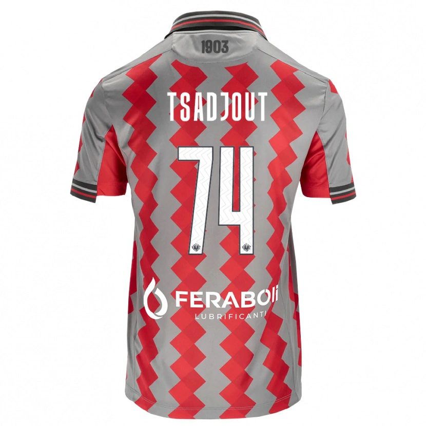 Danxen Kinderen Frank Tsadjout #74 Grijs Rood Wit Thuisshirt Thuistenue 2026/27 T-Shirt België