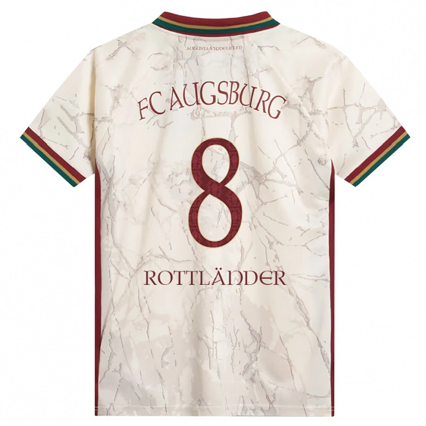 Danxen Kinderen Amelie Rottländer #8 Groen Rijst Wit Bordeauxrood Thuisshirt Thuistenue 2026/27 T-Shirt België