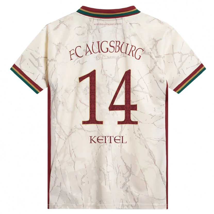 Danxen Kinderen Yannik Keitel #14 Groen Rijst Wit Bordeauxrood Thuisshirt Thuistenue 2026/27 T-Shirt België