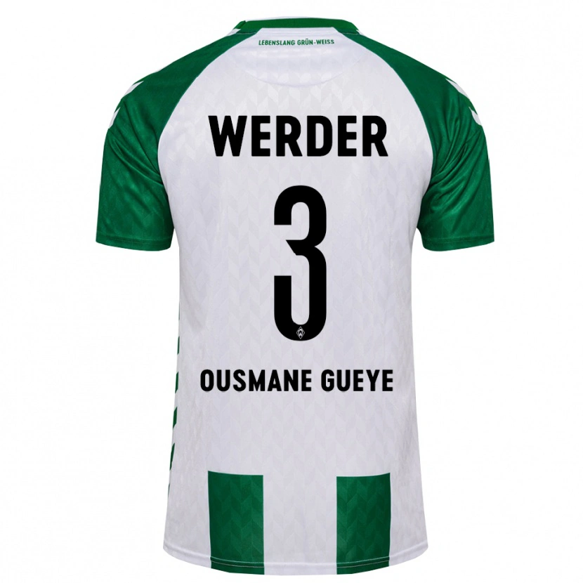 Danxen Kinderen Papa Ousmane Gueye #3 Groen Wit Thuisshirt Thuistenue 2026/27 T-Shirt België