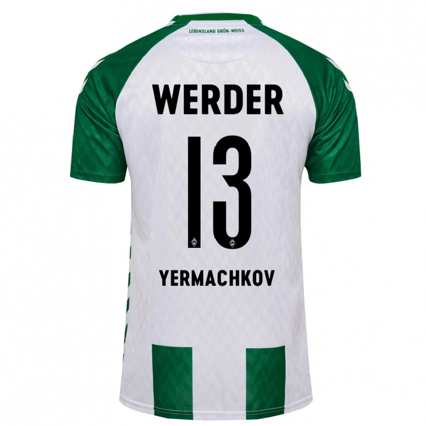 Danxen Kinderen Ivan Yermachkov #13 Groen Wit Thuisshirt Thuistenue 2026/27 T-Shirt België