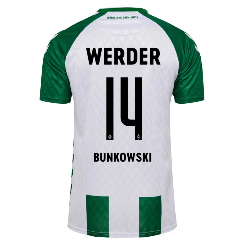 Danxen Kinderen Paul Bunkowski #14 Groen Wit Thuisshirt Thuistenue 2026/27 T-Shirt België