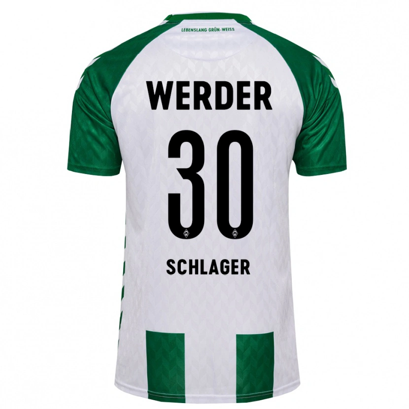 Danxen Kinderen Alexander Schlager #30 Groen Wit Thuisshirt Thuistenue 2026/27 T-Shirt België