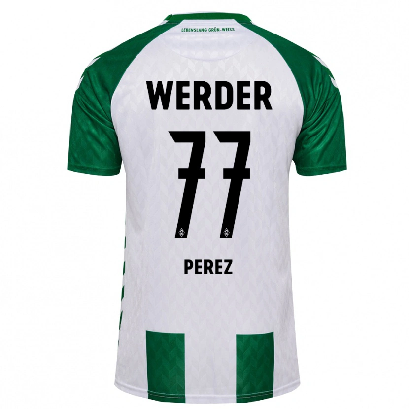 Danxen Kinderen Catalina Pérez Jaramillo #77 Groen Wit Thuisshirt Thuistenue 2026/27 T-Shirt België