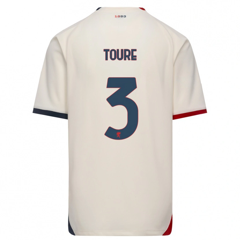 Danxen Kinderen Mohamed Toure #3 Off-White Rood Uitshirt Uittenue 2026/27 T-Shirt België