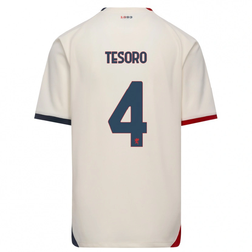 Danxen Kinderen Cristian Tesoro #4 Off-White Rood Uitshirt Uittenue 2026/27 T-Shirt België