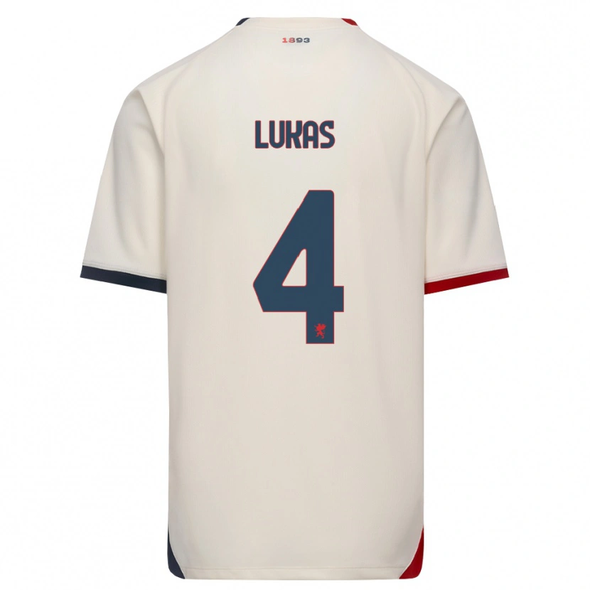 Danxen Kinderen Deividas Lukas #4 Off-White Rood Uitshirt Uittenue 2026/27 T-Shirt België