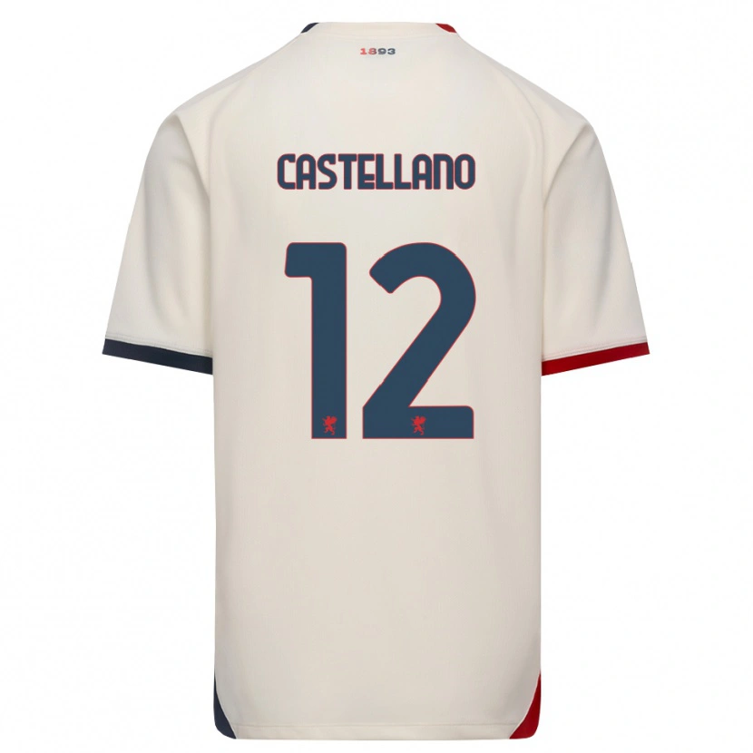 Danxen Kinderen Cristiano Castellano #12 Off-White Rood Uitshirt Uittenue 2026/27 T-Shirt België