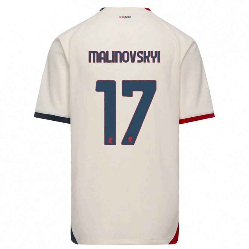 Danxen Kinderen Ruslan Malinovskyi #17 Off-White Rood Uitshirt Uittenue 2026/27 T-Shirt België