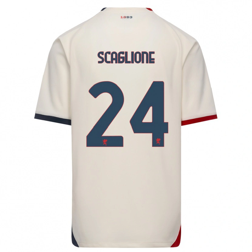 Danxen Kinderen Roberto Scaglione #24 Off-White Rood Uitshirt Uittenue 2026/27 T-Shirt België