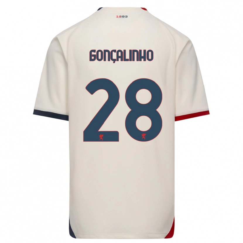 Danxen Kinderen João Gonçalinho #28 Off-White Rood Uitshirt Uittenue 2026/27 T-Shirt België