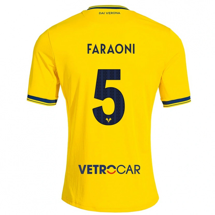 Danxen Kinderen Davide Faraoni #5 Geel Rood Uitshirt Uittenue 2026/27 T-Shirt België