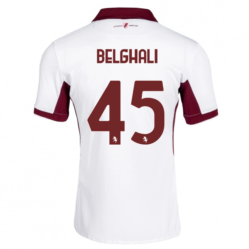 Danxen Kinderen Rafik Belghali #45 Bordeauxrood Wit Rood Uitshirt Uittenue 2026/27 T-Shirt België