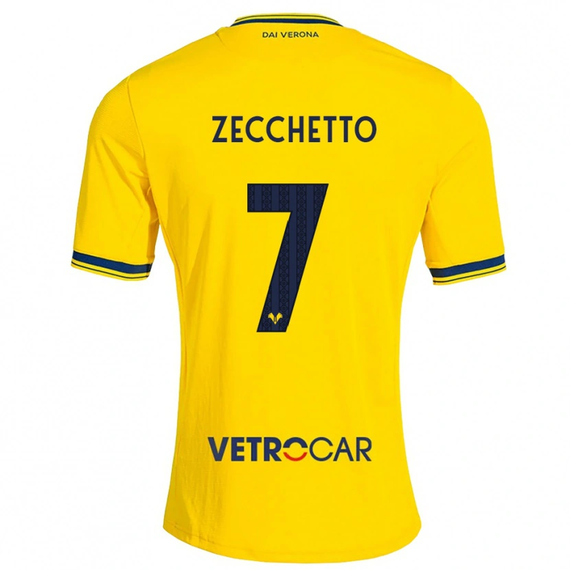 Danxen Kinderen Leonardo Zecchetto #7 Geel Rood Uitshirt Uittenue 2026/27 T-Shirt België