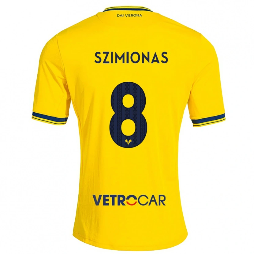 Danxen Kinderen Luca Szimionaș #8 Geel Rood Uitshirt Uittenue 2026/27 T-Shirt België