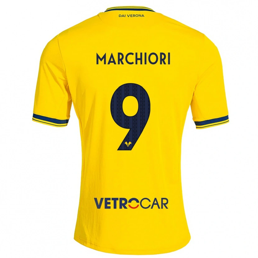 Danxen Kinderen Giorgia Marchiori #9 Geel Rood Uitshirt Uittenue 2026/27 T-Shirt België