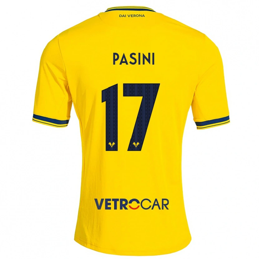 Danxen Kinderen Veronica Pasini #17 Geel Rood Uitshirt Uittenue 2026/27 T-Shirt België