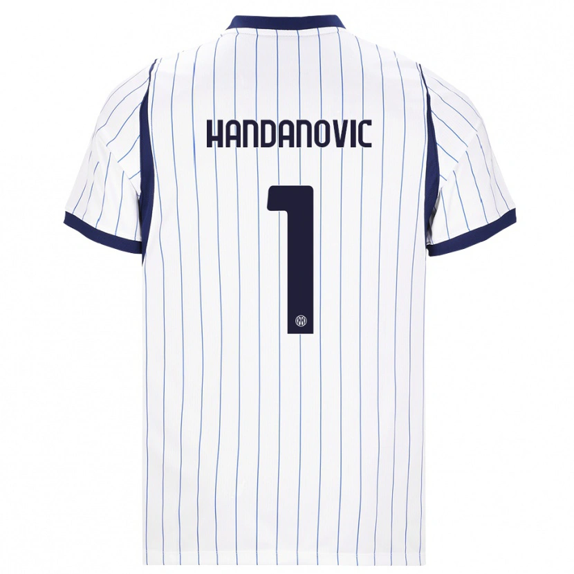 Danxen Kinderen Samir Handanovic #1 Wit Marineblauw Uitshirt Uittenue 2026/27 T-Shirt België