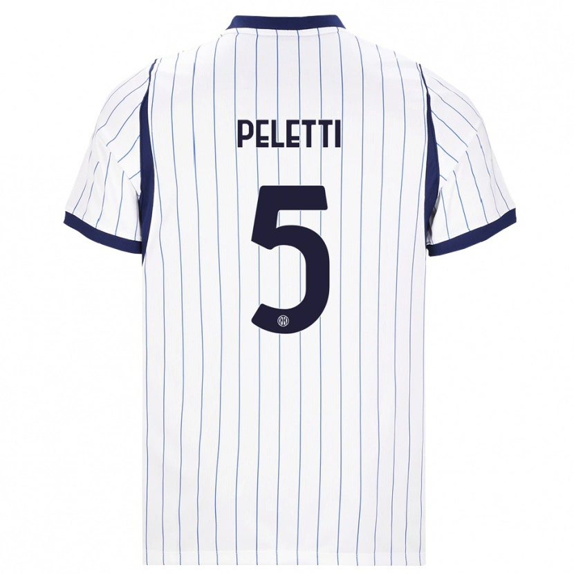 Danxen Kinderen Lamberto Peletti #5 Wit Marineblauw Uitshirt Uittenue 2026/27 T-Shirt België