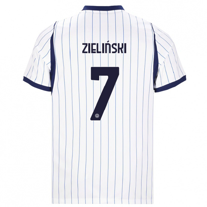 Danxen Kinderen Piotr Zielinski #7 Wit Marineblauw Uitshirt Uittenue 2026/27 T-Shirt België