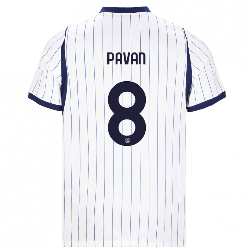 Danxen Kinderen Matilde Pavan #8 Wit Marineblauw Uitshirt Uittenue 2026/27 T-Shirt België