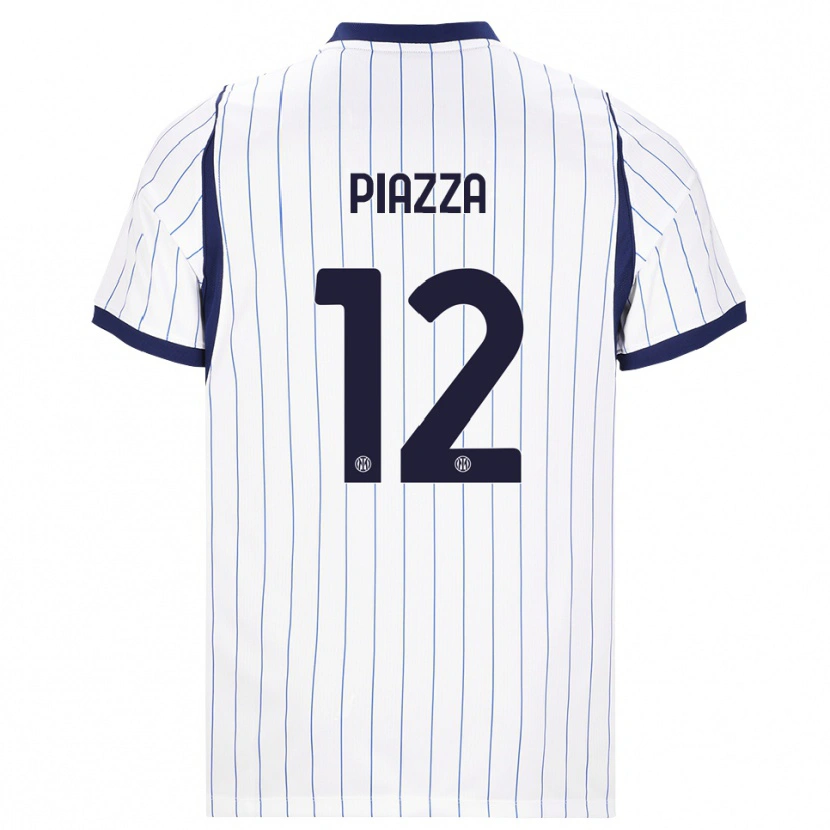 Danxen Kinderen Alessia Piazza #12 Wit Marineblauw Uitshirt Uittenue 2026/27 T-Shirt België