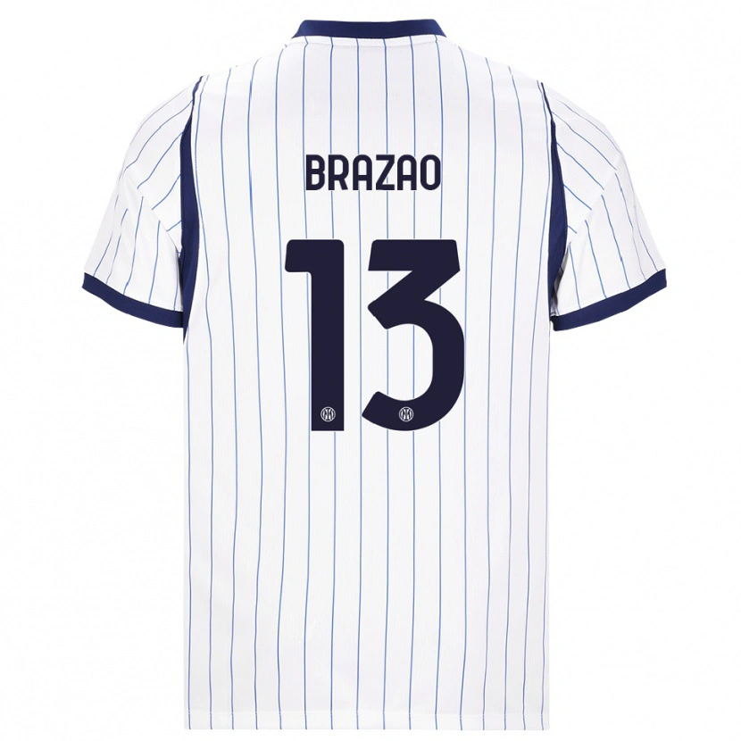 Danxen Kinderen Gabriel Brazao #13 Wit Marineblauw Uitshirt Uittenue 2026/27 T-Shirt België