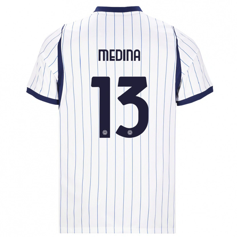 Danxen Kinderen Alessio Medina #13 Wit Marineblauw Uitshirt Uittenue 2026/27 T-Shirt België