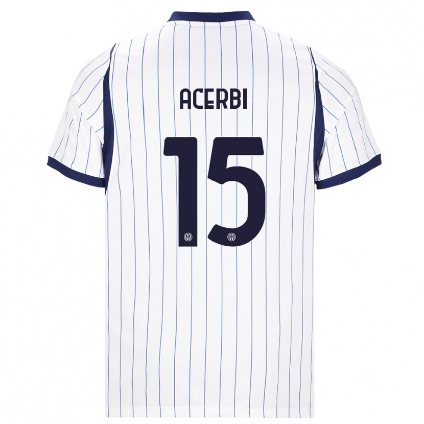 Danxen Kinderen Francesco Acerbi #15 Wit Marineblauw Uitshirt Uittenue 2026/27 T-Shirt België